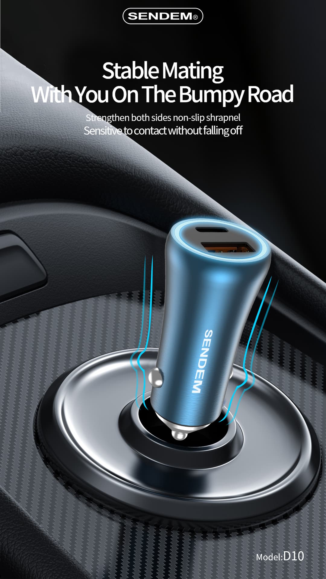 D10- PD+120W Dual USB car charger (3)