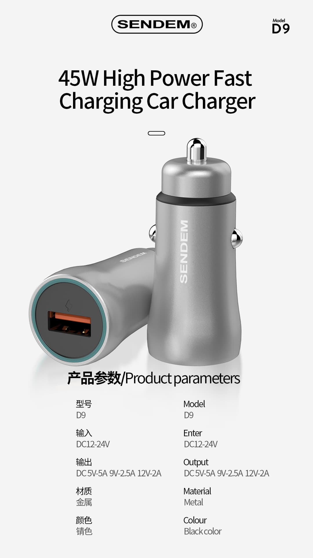 D9-45W full compatible Super fast charging car charger  (8)