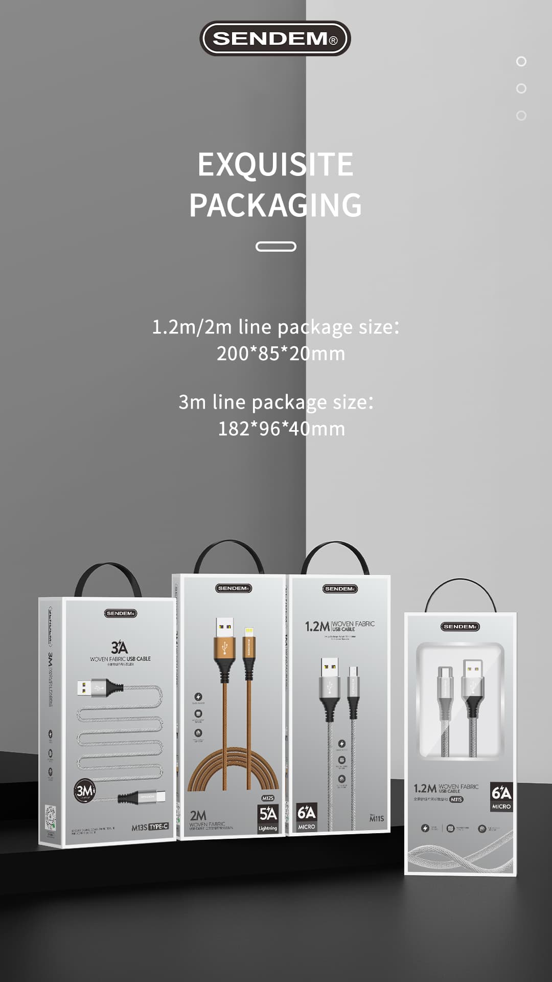 M11S-M12S-M13S -Cable USB 6A trenzado de tela (3)