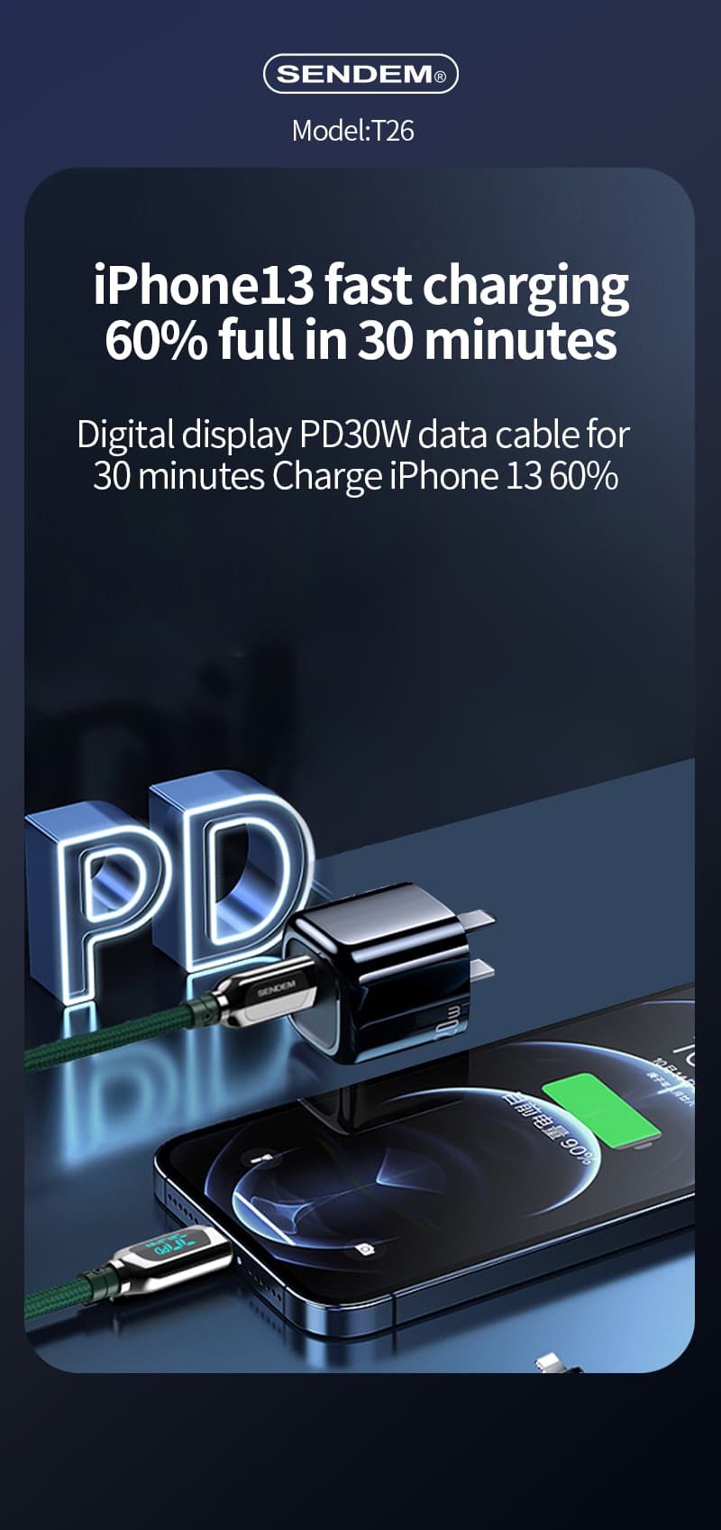 T25-T26-T27-digitaal display Nylon gevlochten kabel (7)